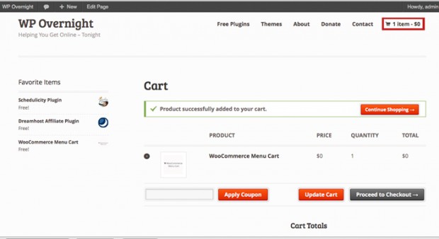 WooCommerce Menu Bar Cart